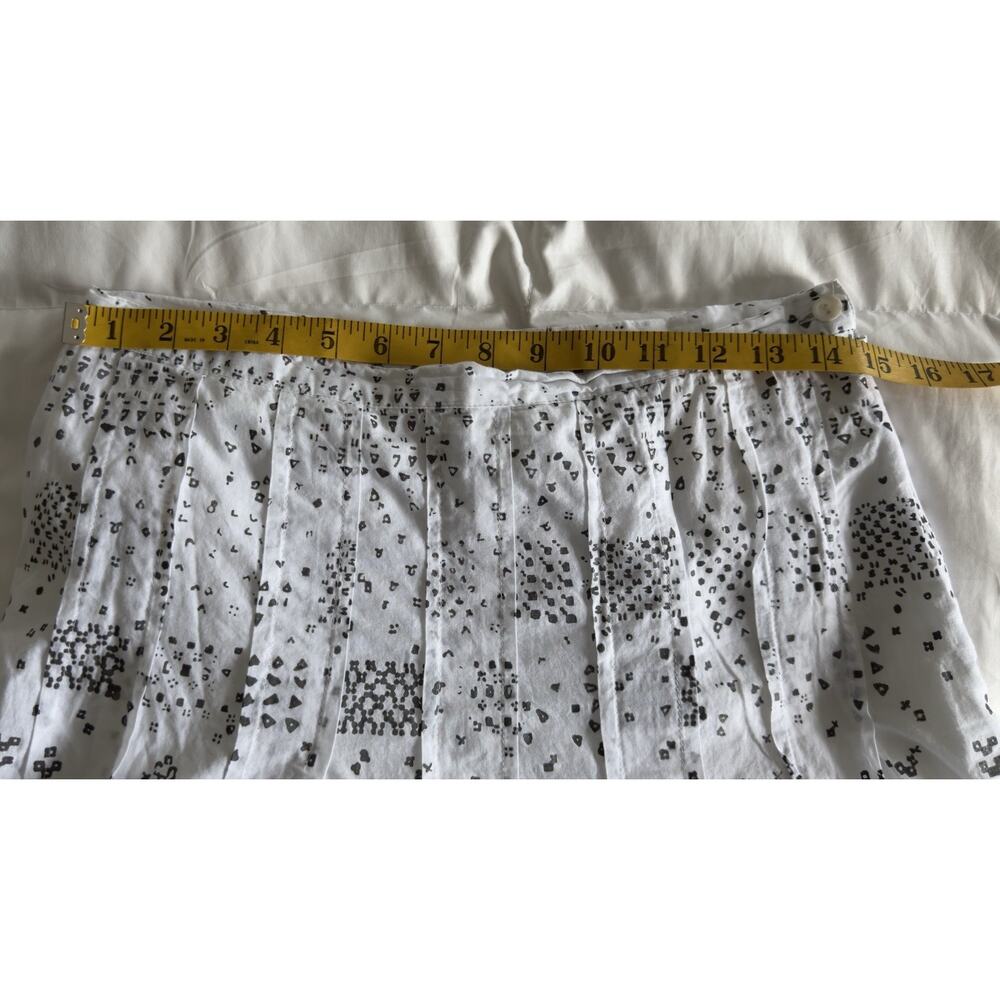 April Cornell Vintage 100% Cotton Midi Skirt B&W Geometric Design Size M - Picture 7 of 8
